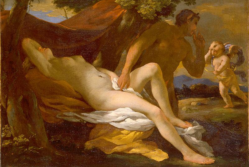 Nicolas Poussin Jupiter and Antiope or Venus and Satyr oil painting image